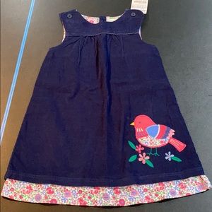 Jojo Maman Bebe bird pinafore dress 5-6